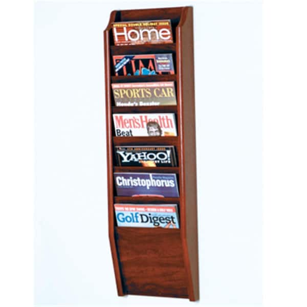 Wooden Mallet Cascade 7 Pocket Magazine Rack in Mahogany WO599430 - main